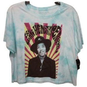 NEW- Lucky Brand Tie Dye Jimi Hendrix Crop Top Size Large